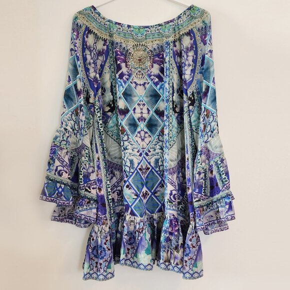 Camilla A Line Frill Dress The Blue Market Size Small b107 - Picture 5 of 13